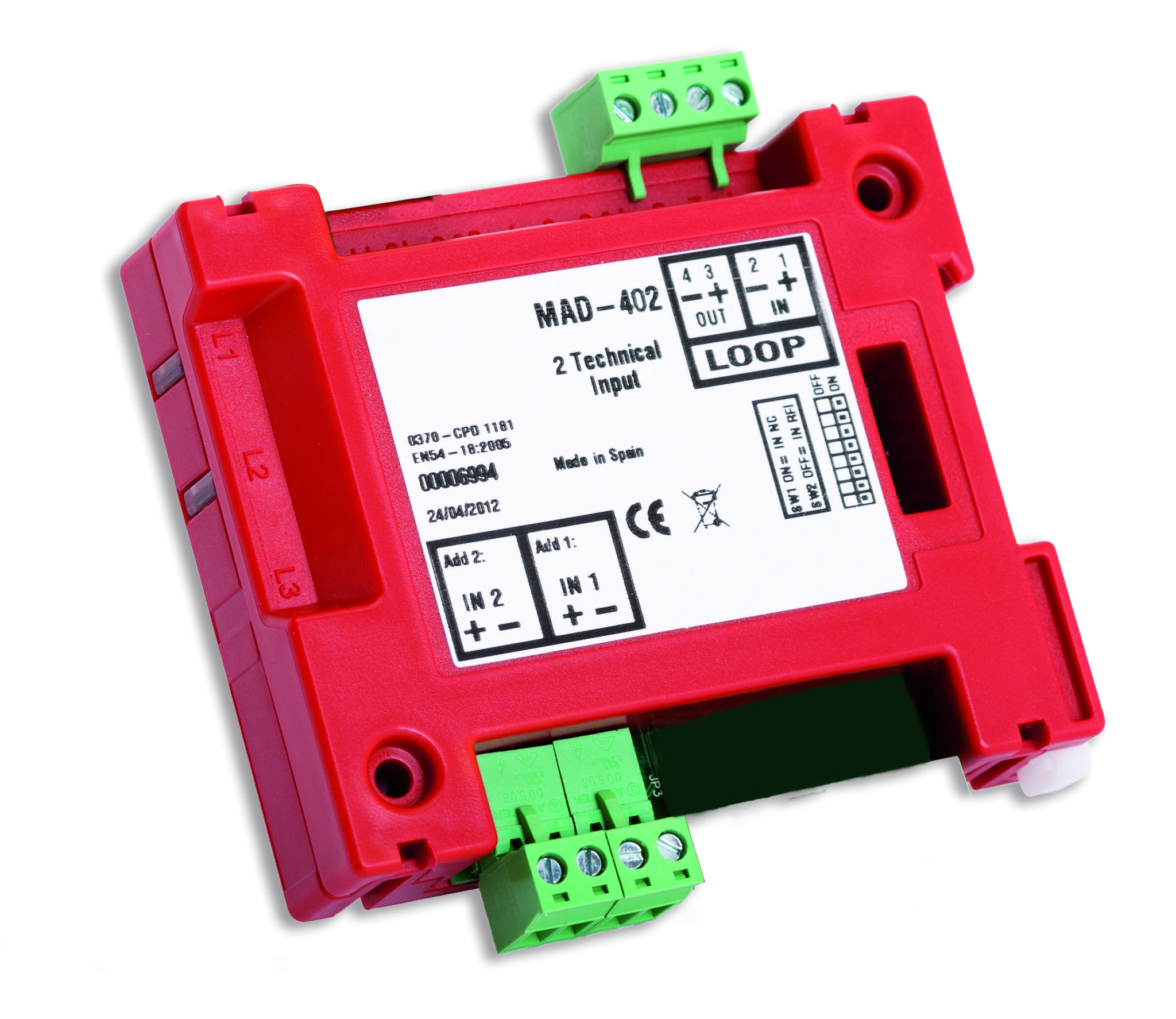 MAD-402-I / Módulo monitor analógico con aislador incorporado de 2