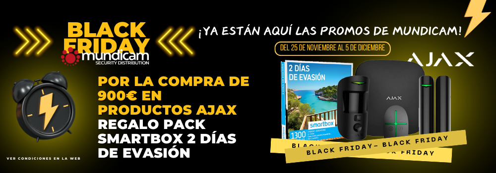 POR LA COMPRA DE 900€ EN PRODUCTOS AJAX REGALO PACK SMARTBOX 2 DÍAS DE EVASIÓN